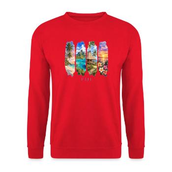 Fidschi Urlaub Travel – Südsee Strand & Natur - Unisex Pullover - Rot - Vorne - Alina (178cm) & Michal (187cm)