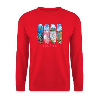 Bonaire Holiday Travel – Motif nature et récif des Caraïbes - Sweat-shirt Unisexe - rouge - Devant - Alina (178cm) & Michal (187cm)