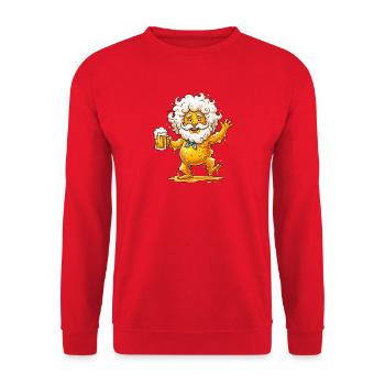 Biermann – Bunter Trinkheld - Unisex Pullover - Rot - Vorne - Alina (178cm) & Michal (187cm)