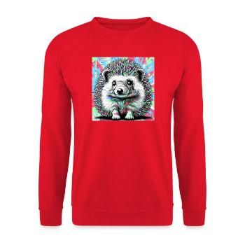 hedgehog - Unisex Sweatshirt - red - Front - Alina (178cm) & Michal (187cm)