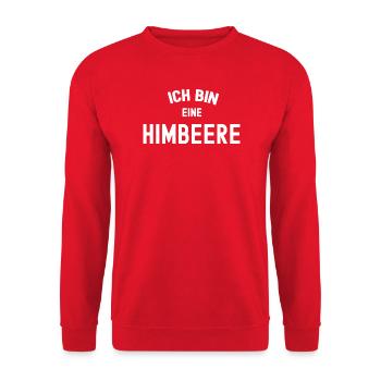 ICH BIN EINE HIMBEERE Rotes Karneval Kostüm Beeren - Unisex Pullover - Rot - Vorne - Alina (178cm) & Michal (187cm)