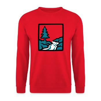 Logo de la nature de la forêt de la rivière - Sweat-shirt Unisexe - rouge - Devant - Alina (178cm) & Michal (187cm)