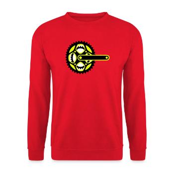 Bicycle Chainring Icon - Unisex Sweatshirt - red - Front - Alina (178cm) & Michal (187cm)