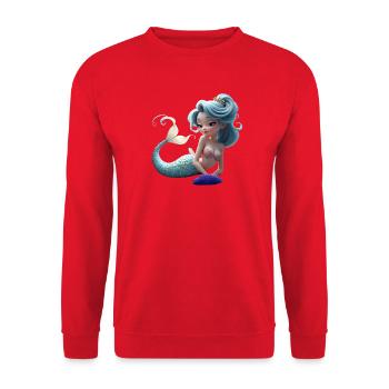 Reine des sirènes bleu corail - Sweat-shirt Unisexe - rouge - Devant - Alina (178cm) & Michal (187cm)