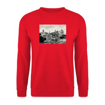 Rome sépia : Colisée et place - Sweat-shirt Unisexe - rouge - Devant - Alina (178cm) & Michal (187cm)