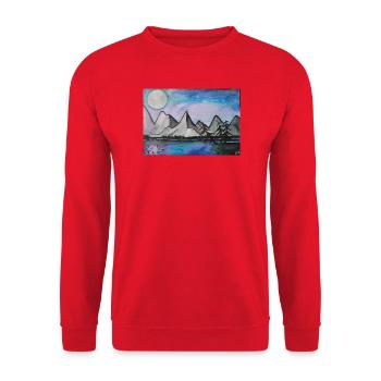 Nuit au clair de lune au bord du lac tranquille - Sweat-shirt Unisexe - rouge - Devant - Alina (178cm) & Michal (187cm)