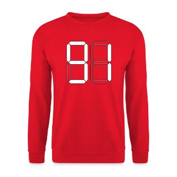 NUMMER 91 Einundneunzig Geschenk Digital - Unisex Pullover - Rot - Vorne - Alina (178cm) & Michal (187cm)