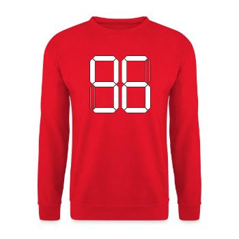 NUMBER 96 Ninety-Six Gift Digital - Unisex Sweatshirt - red - Front - Alina (178cm) & Michal (187cm)