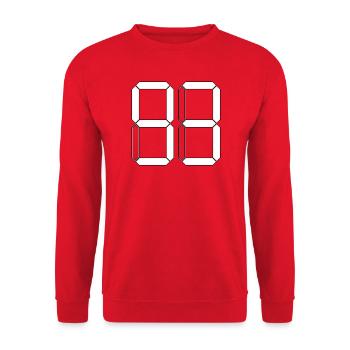 NUMMER 93 Dreiundneunzig Geschenk Digital - Unisex Pullover - Rot - Vorne - Alina (178cm) & Michal (187cm)