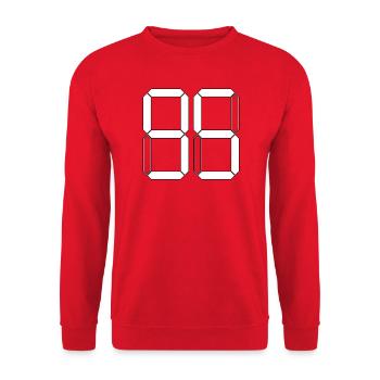 NUMBER 95 Ninety-Five Gift Digital - Unisex Sweatshirt - red - Front - Alina (178cm) & Michal (187cm)