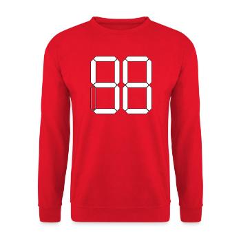 NUMBER 98 Ninety-Eight Gift Digital - Unisex Sweatshirt - red - Front - Alina (178cm) & Michal (187cm)