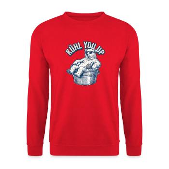 Cooler Eisbär Kühlt - Unisex Pullover - Rot - Vorne - Alina (178cm) & Michal (187cm)