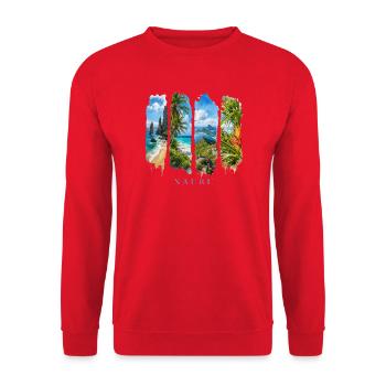 Nauru Urlaub Travel – Südsee Insel & Strand - Unisex Pullover - Rot - Vorne - Alina (178cm) & Michal (187cm)