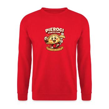 Power Club Dumplings - Unisex Sweatshirt - red - Front - Alina (178cm) & Michal (187cm)