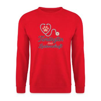 Tierärztin aus Leidenschaft - Unisex Pullover - Rot - Vorne - Alina (178cm) & Michal (187cm)