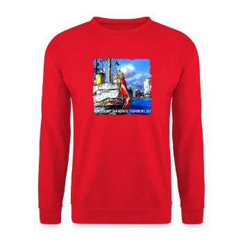 Kongeskibet_dannebro - Unisex Pullover - Rot - Vorne - Alina (178cm) & Michal (187cm)