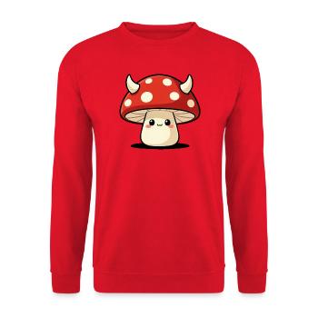 Graphique Cottagecore de Dark Mushroom Mischief - Sweat-shirt Unisexe - rouge - Devant - Alina (178cm) & Michal (187cm)