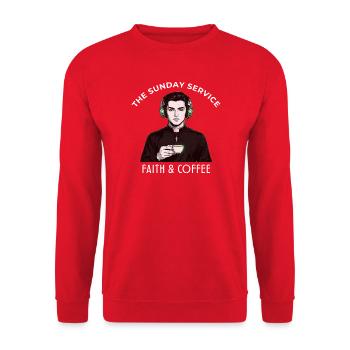 VOLUME 1 THE_SUNDAY SERVICE - Unisex Sweatshirt - red - Front - Alina (178cm) & Michal (187cm)