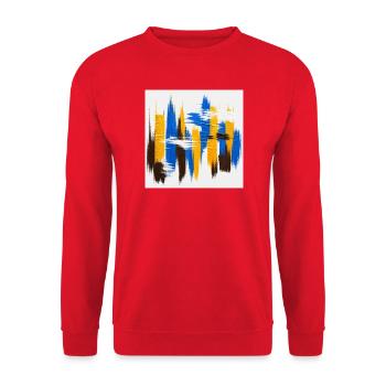 Battements Urbains Bleu Miel - Sweat-shirt Unisexe - rouge - Devant - Alina (178cm) & Michal (187cm)