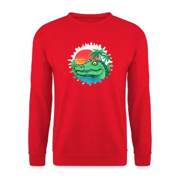 Plage du coucher du soleil - Sweat-shirt Unisexe - rouge - Devant - Alina (178cm) & Michal (187cm)