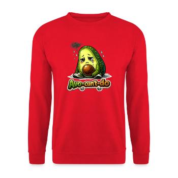 Sad Avocado Avo-can't-do Funny Pun - Unisex Sweatshirt - red - Front - Alina (178cm) & Michal (187cm)
