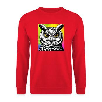 hibou - Sweat-shirt Unisexe - rouge - Devant - Alina (178cm) & Michal (187cm)