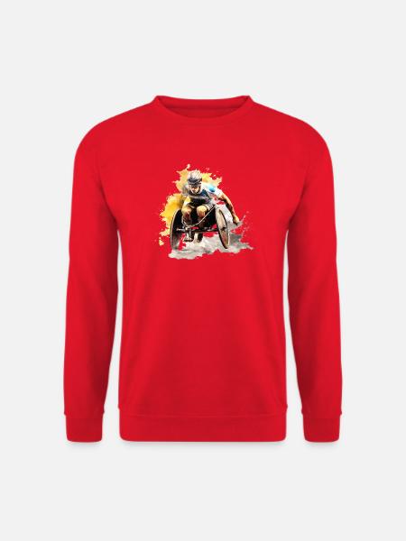 Rollstuhlrennsport Wasserfarben Splash - Unisex Pullover - Rot
