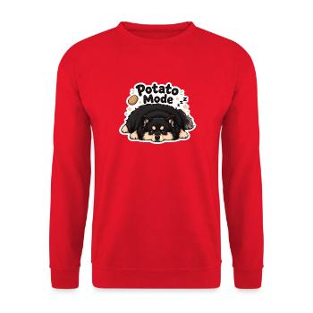 Potato Mode Finnish Lapphund - Unisex Sweatshirt - red - Front - Alina (178cm) & Michal (187cm)