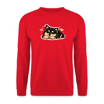 Lapphund finlandais chaleureux - Sweat-shirt Unisexe - rouge - Devant - Alina (178cm) & Michal (187cm)