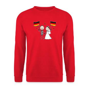 Wedding Couple Germany Flag - Unisex Sweatshirt - red - Front - Alina (178cm) & Michal (187cm)