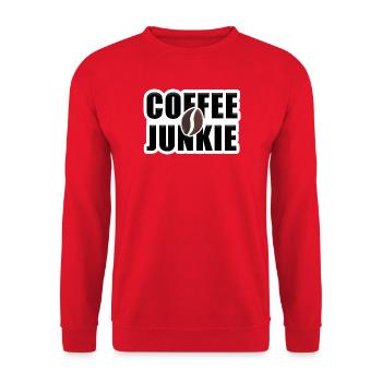 Coffee Junkie: Caffeine Love - Unisex Sweatshirt - red - Front - Alina (178cm) & Michal (187cm)