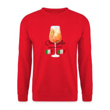 Italian Sunset Aperitivo Glass - Unisex Sweatshirt - red - Front - Alina (178cm) & Michal (187cm)