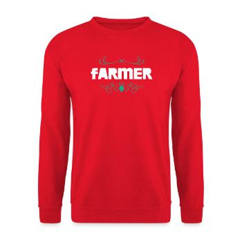 Lettrage de fermier avec ornements - Sweat-shirt Unisexe - rouge - Devant - Alina (178cm) & Michal (187cm)