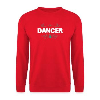 Dancer: Strong typo with ornaments - Unisex Sweatshirt - red - Front - Alina (178cm) & Michal (187cm)