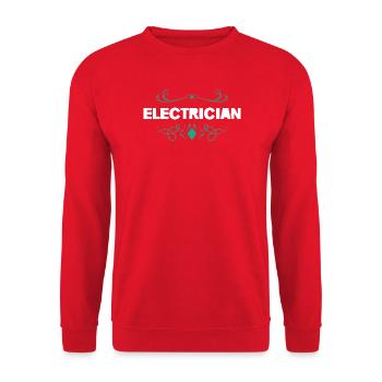 Design d’ornements d’électricien en sarcelle - Sweat-shirt Unisexe - rouge - Devant - Alina (178cm) & Michal (187cm)