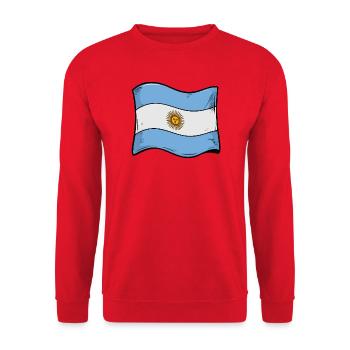 Argentine Sun Flag Art - Unisex Sweatshirt - red - Front - Alina (178cm) & Michal (187cm)