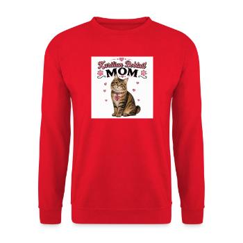 Maman Queue Courte de Kurilian Maman Chat - Sweat-shirt Unisexe - rouge - Devant - Alina (178cm) & Michal (187cm)