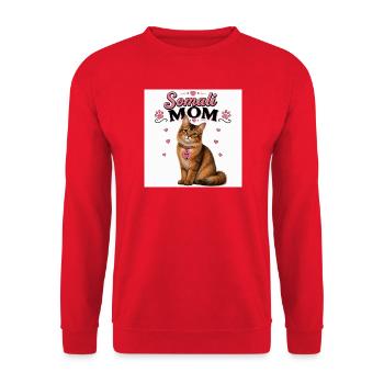 Somali Mom Cat Love - Unisex Sweatshirt - red - Front - Alina (178cm) & Michal (187cm)
