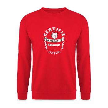 Certifié La Meilleur maman - Sweat-shirt Unisexe - rouge - Devant - Alina (178cm) & Michal (187cm)