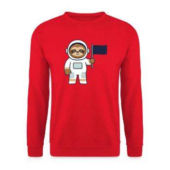 Aventure de paresseux de l’espace - Sweat-shirt Unisexe - rouge - Devant - Alina (178cm) & Michal (187cm)