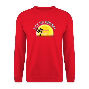 Let Us Dream Sunset Palm Retro and vintage mix for - Unisex Sweatshirt - red - Front - Alina (178cm) & Michal (187cm)