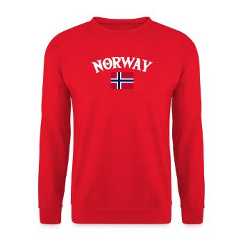 Norway Vacation Norge Fjords Travel Scandinavian - Unisex Sweatshirt - red - Front - Alina (178cm) & Michal (187cm)