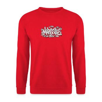 Marseille Graffiti Hip Hop - Unisex Pullover - Rot - Vorne - Alina (178cm) & Michal (187cm)