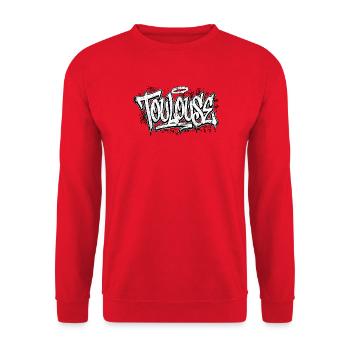 Toulouse Graffiti Hip Hop - Unisex Pullover - Rot - Vorne - Alina (178cm) & Michal (187cm)