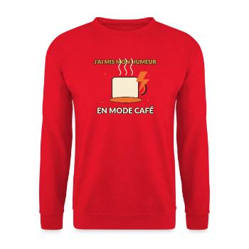Mode Café Humeur Dynamique - Sweat-shirt Unisexe - rouge - Devant - Alina (178cm) & Michal (187cm)