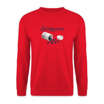 Antidepressive Anker Glitter Logo - Unisex Pullover - Rot - Vorne - Alina (178cm) & Michal (187cm)
