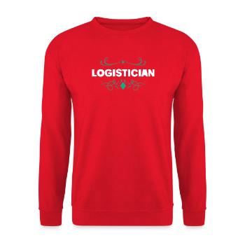 Logistician Vintage Logo Print - Unisex Sweatshirt - red - Front - Alina (178cm) & Michal (187cm)