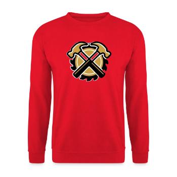Zimmermann Hammer Logo - Unisex Pullover - Rot - Vorne - Alina (178cm) & Michal (187cm)