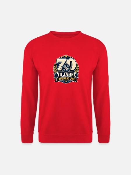 70 Jahre – Erfahrung läuft - Unisex Pullover - Rot