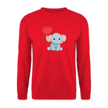 Cute baby elephant - Unisex Sweatshirt - red - Front - Alina (178cm) & Michal (187cm)